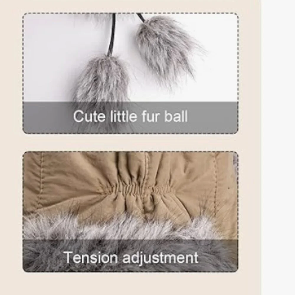 Women’s Faux Fur Trapper Hat with Pom-Poms – Warm Ear Flap Winter Hat
